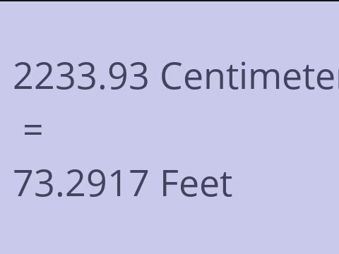 2233.93 CM TO FEET
