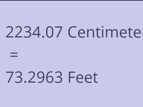 2234.07 CM TO FEET