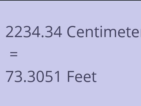 2234.34 CM TO FEET