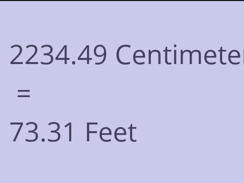 2234.49 CM TO FEET