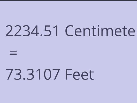 2234.51 CM TO FEET