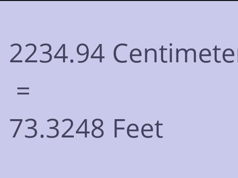 2234.94 CM TO FEET