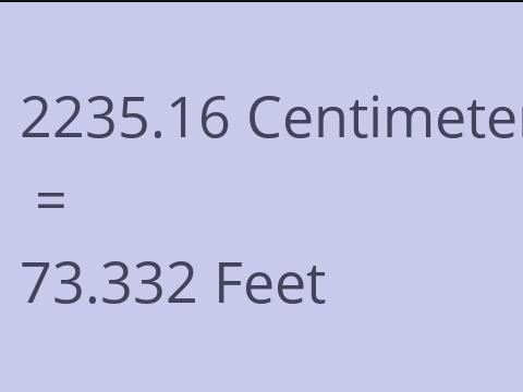 2235.16 CM TO FEET