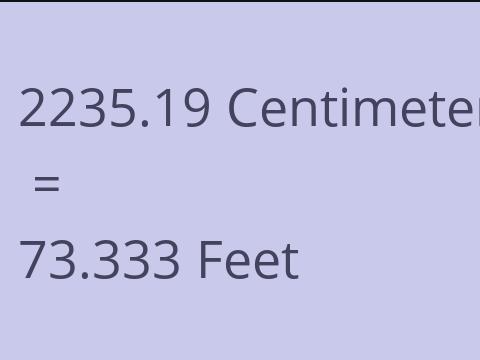 2235.19 CM TO FEET