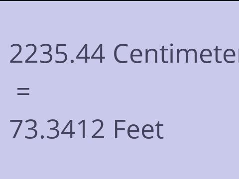 2235.44 CM TO FEET