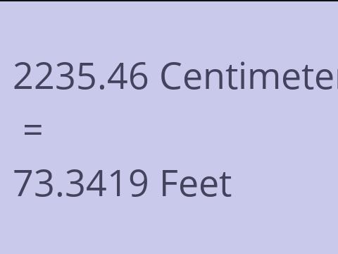 2235.46 CM TO FEET