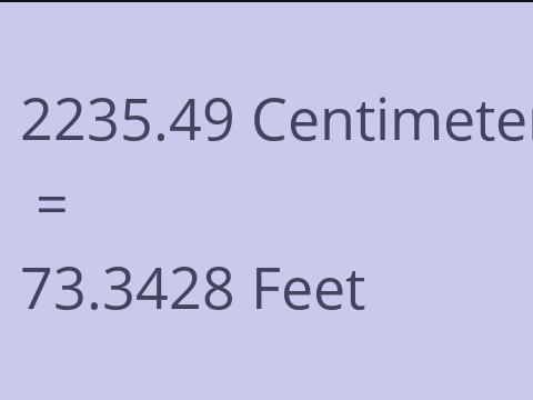 2235.49 CM TO FEET