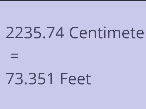 2235.74 CM TO FEET