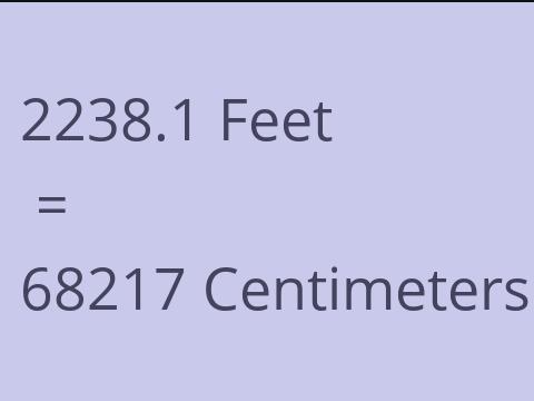 2238.1 FEET TO CM