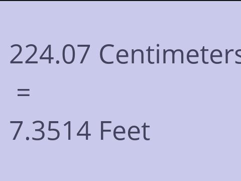 224.07 CM TO FEET