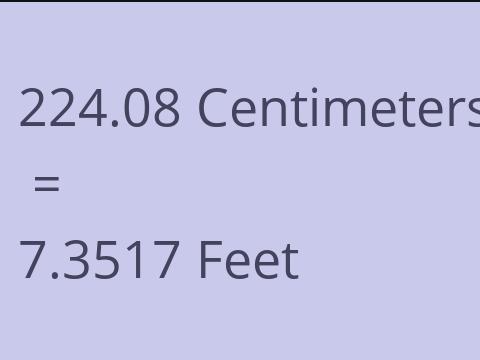 224.08 CM TO FEET