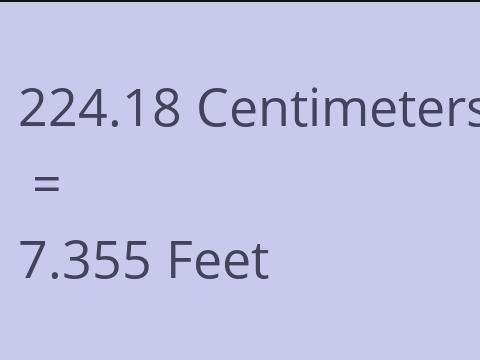 224.18 CM TO FEET