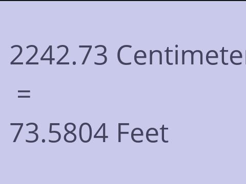 2242.73 CM TO FEET
