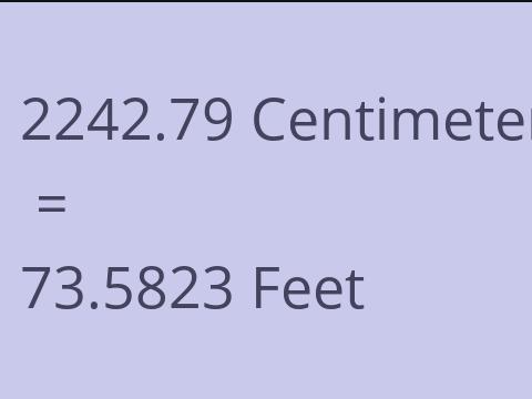 2242.79 CM TO FEET