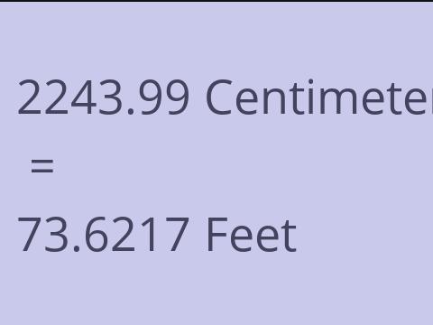 2243.99 CM TO FEET