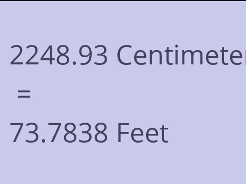 2248.93 CM TO FEET