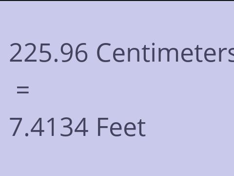 225.96 CM TO FEET