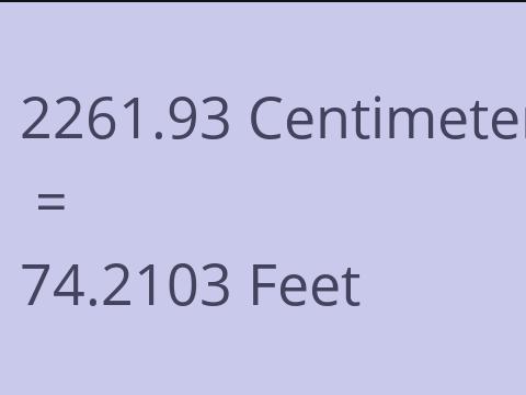 2261.93 CM TO FEET