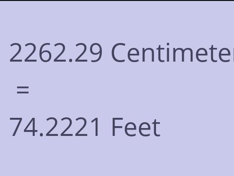2262.29 CM TO FEET