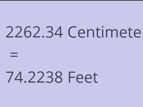 2262.34 CM TO FEET