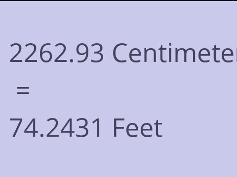 2262.93 CM TO FEET