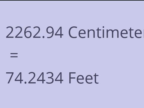 2262.94 CM TO FEET