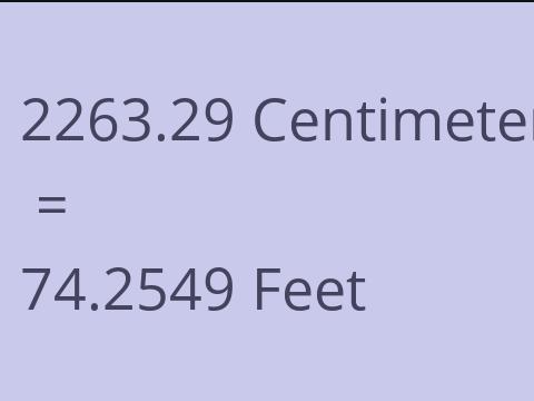 2263.29 CM TO FEET