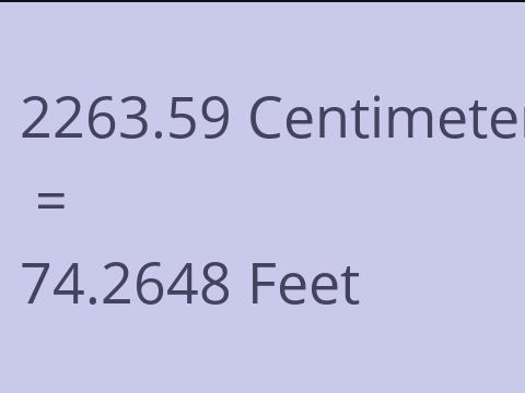 2263.59 CM TO FEET