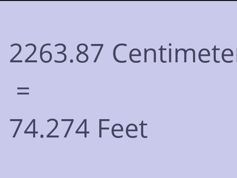 2263.87 CM TO FEET