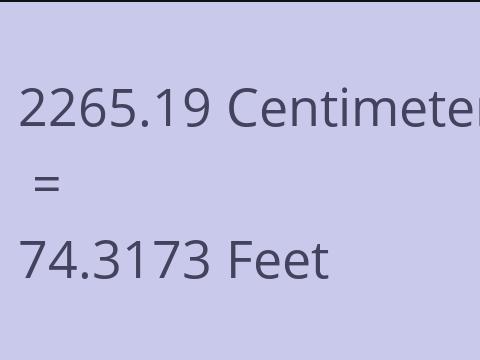 2265.19 CM TO FEET