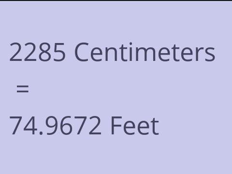 2285 CM TO FEET