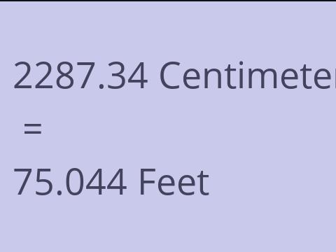 2287.34 CM TO FEET