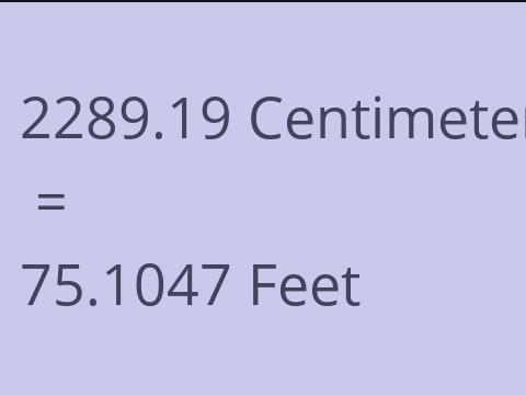 2289.19 CM TO FEET