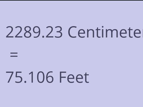2289.23 CM TO FEET