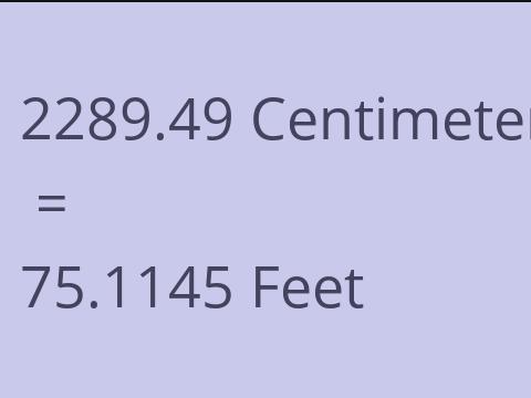 2289.49 CM TO FEET