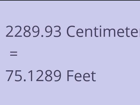 2289.93 CM TO FEET