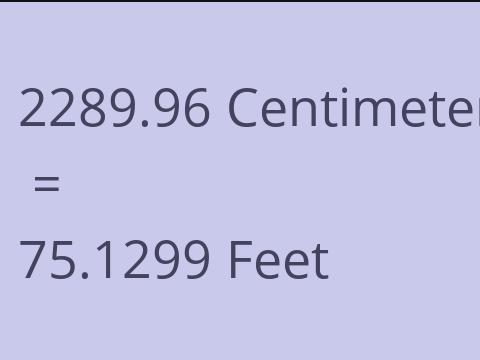 2289.96 CM TO FEET