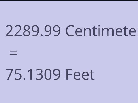 2289.99 CM TO FEET