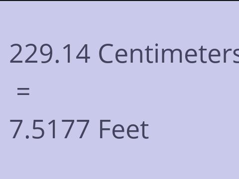 229.14 CM TO FEET