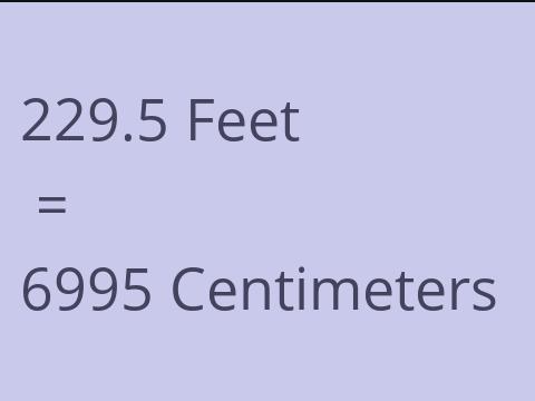 229.5 FEET TO CM