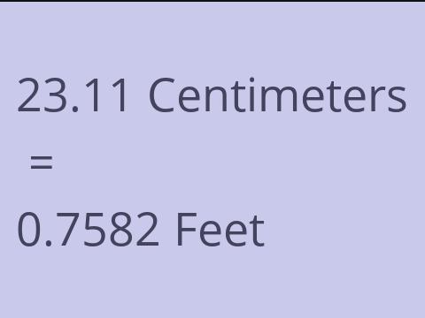 23.11 CM TO FEET