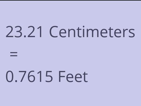 23.21 CM TO FEET