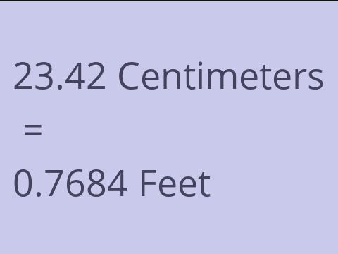 23.42 CM TO FEET