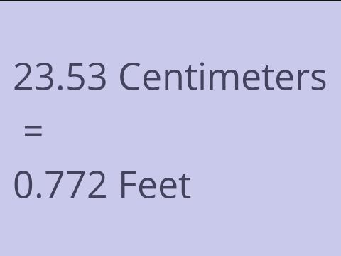 23.53 CM TO FEET