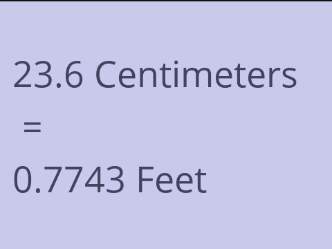 23.6 CM TO FEET