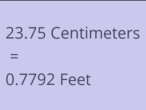 23.75 CM TO FEET