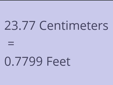 23.77 CM TO FEET