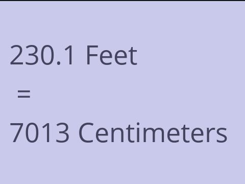 230.1 FEET TO CM