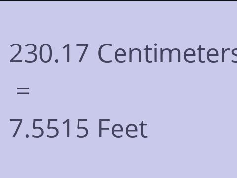 230.17 CM TO FEET