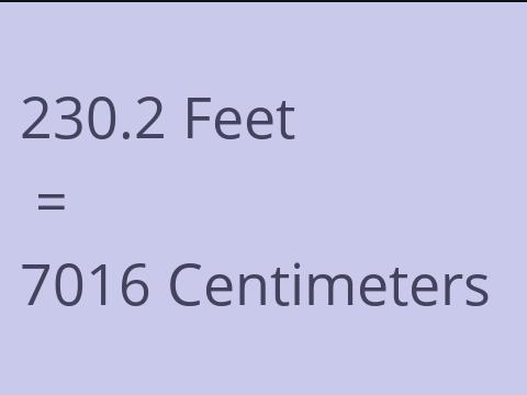 230.2 FEET TO CM